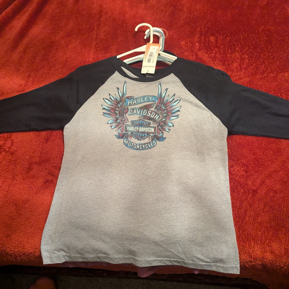 Harley-Davidson Gray and Black Raglan Shirt